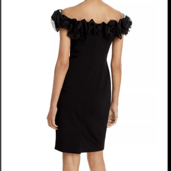 Aidan Mattox Off the Shoulder Black Dress, 2 - Picture 2 of 10